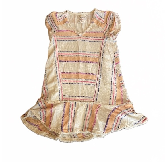 Anthropologie Holding Horses Striped Frayed Hem Mini Dress Boho Size Small - Picture 6 of 7